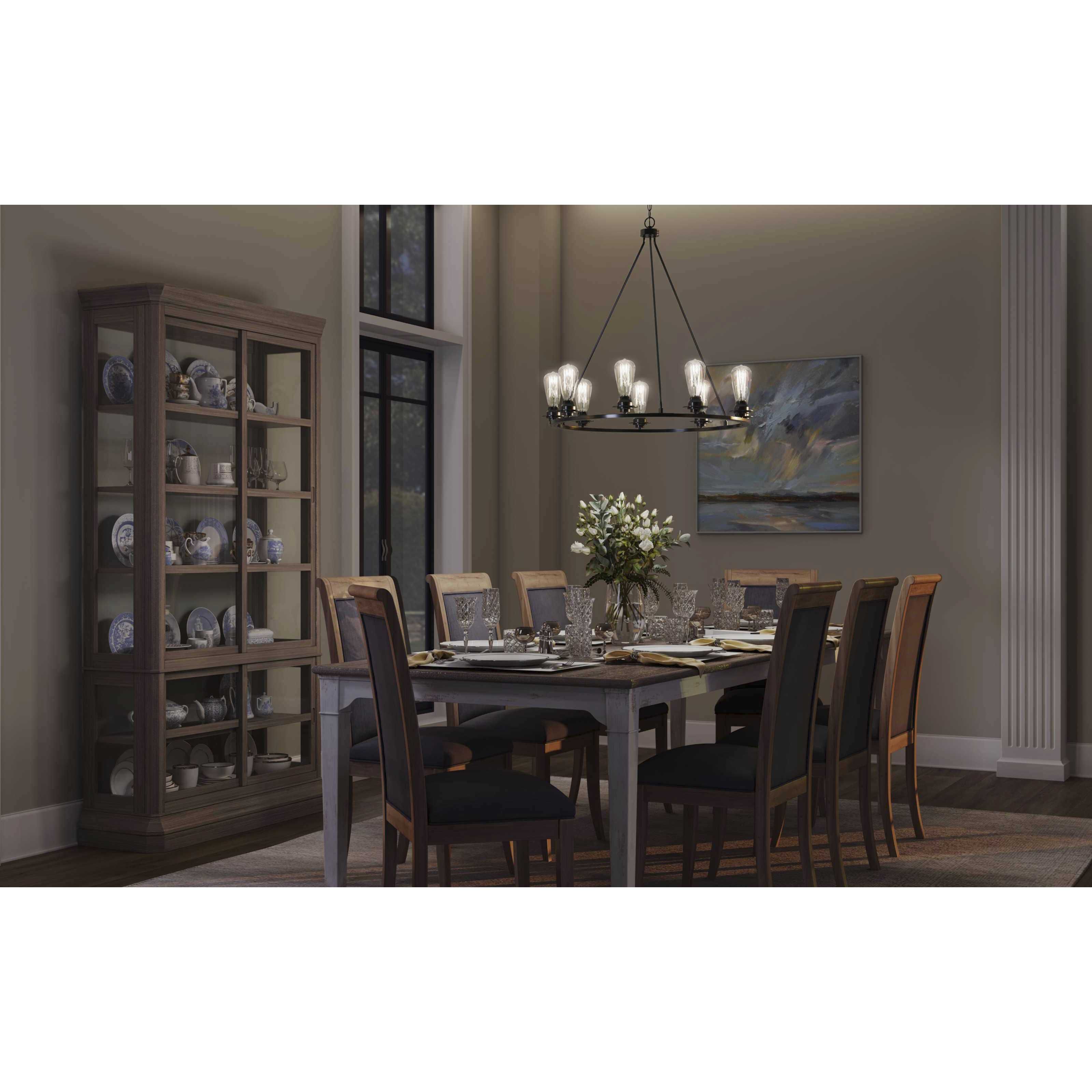 Debut 9 Light 36 inch Graphite Chandelier Ceiling Light, Design Series