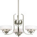 Torque 3 Light 20 inch Brushed Nickel Chandelier Ceiling Light