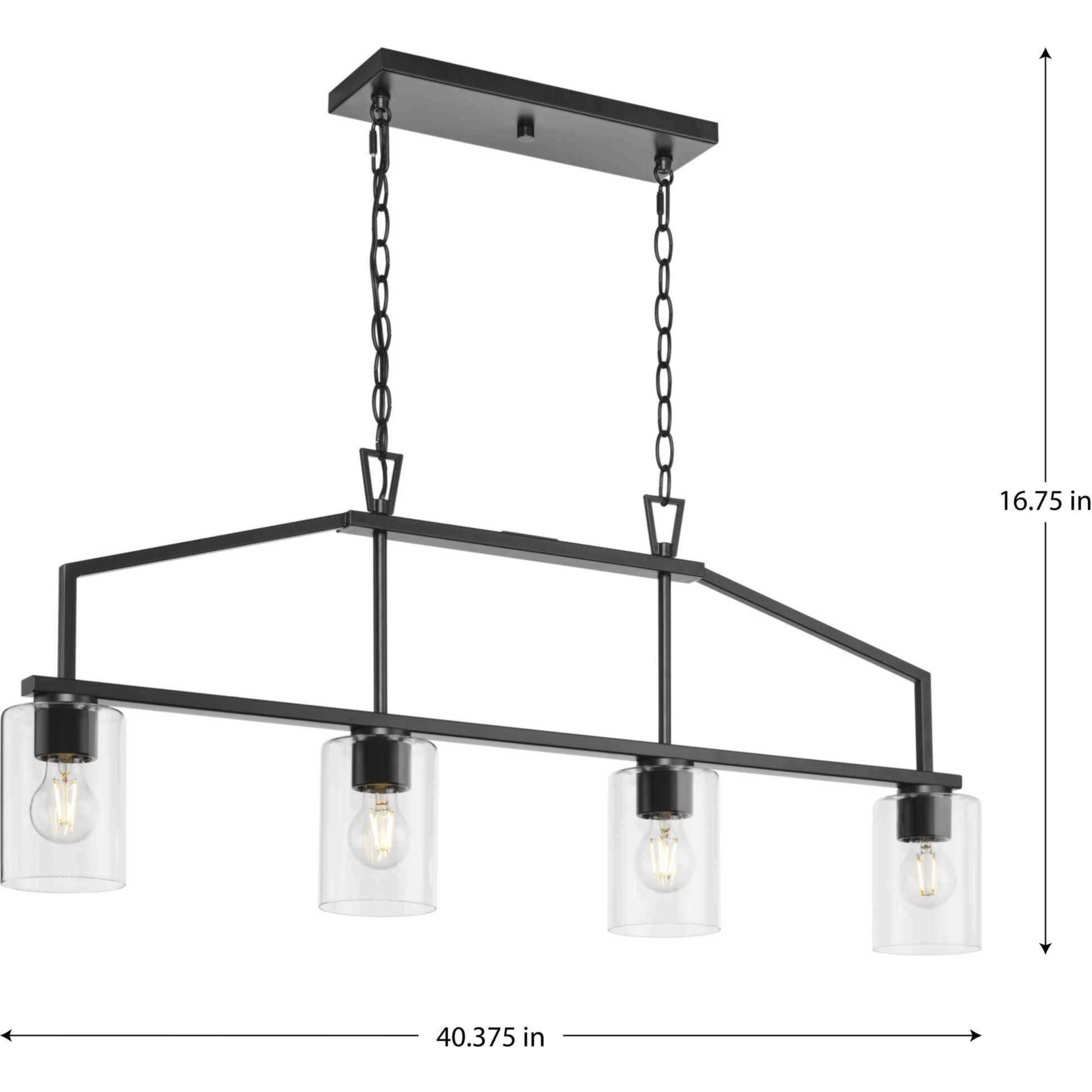 Goodwin 4 Light 40.38 inch Matte Black Linear Chandelier Ceiling Light