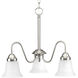 Classic 3 Light 20 inch Brushed Nickel Chandelier Ceiling Light