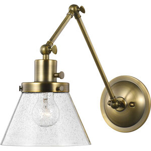 Hinton 18 inch 60.00 watt Vintage Brass Swing Arm Wall Light