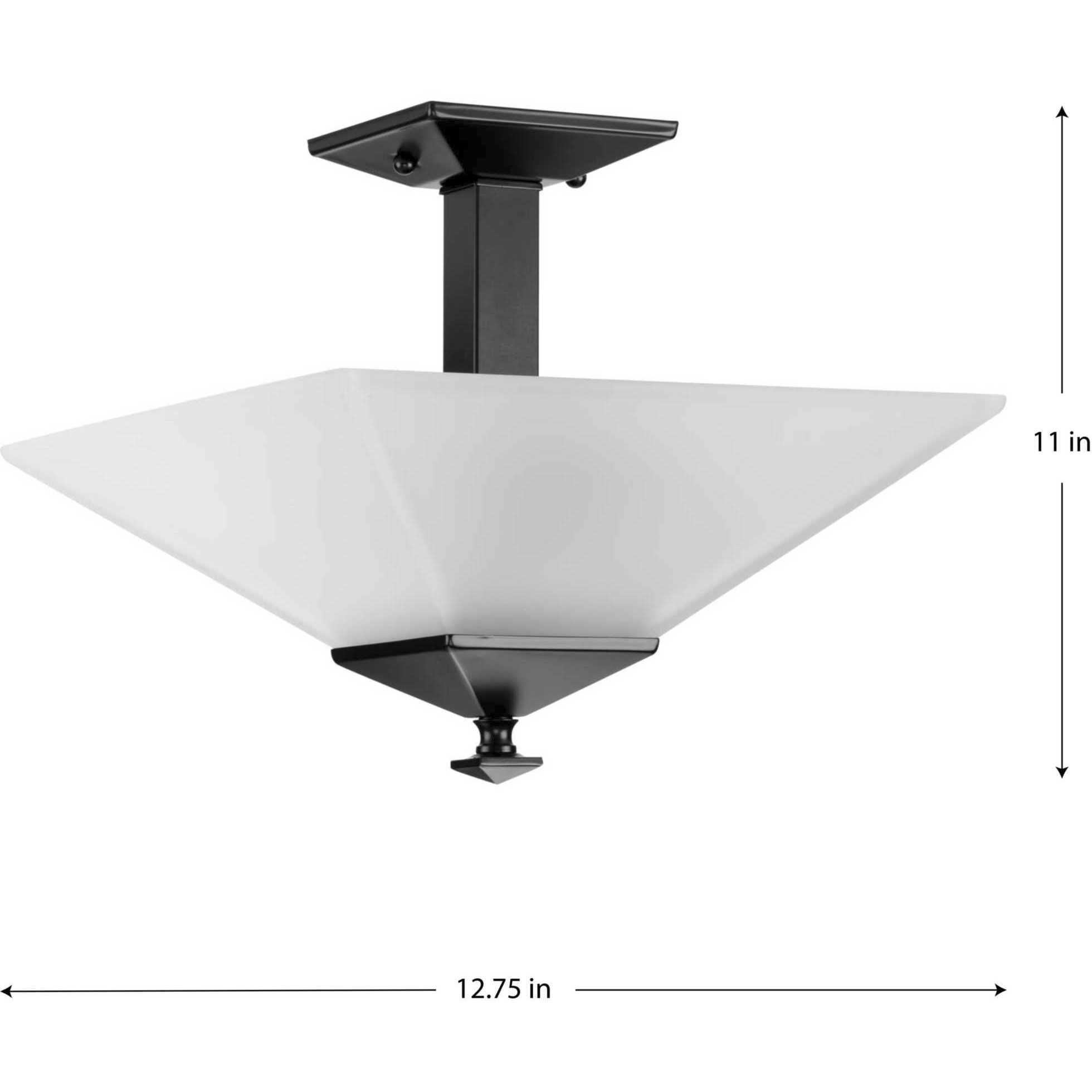 Clifton Heights 2 Light 13 inch Matte Black Semi-Flush Mount Ceiling Light