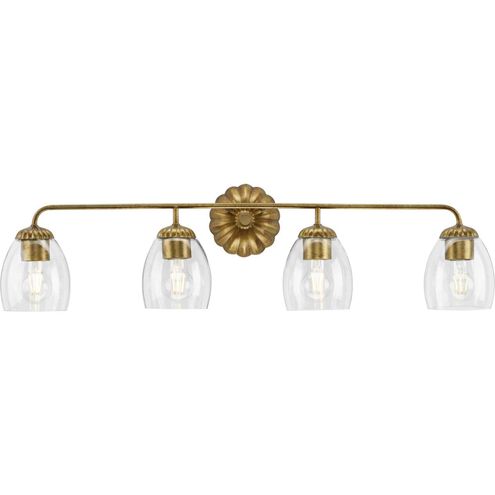 Quillan 4 Light 33.62 inch Gold Ombre Bathroom Vanity Light Wall Light