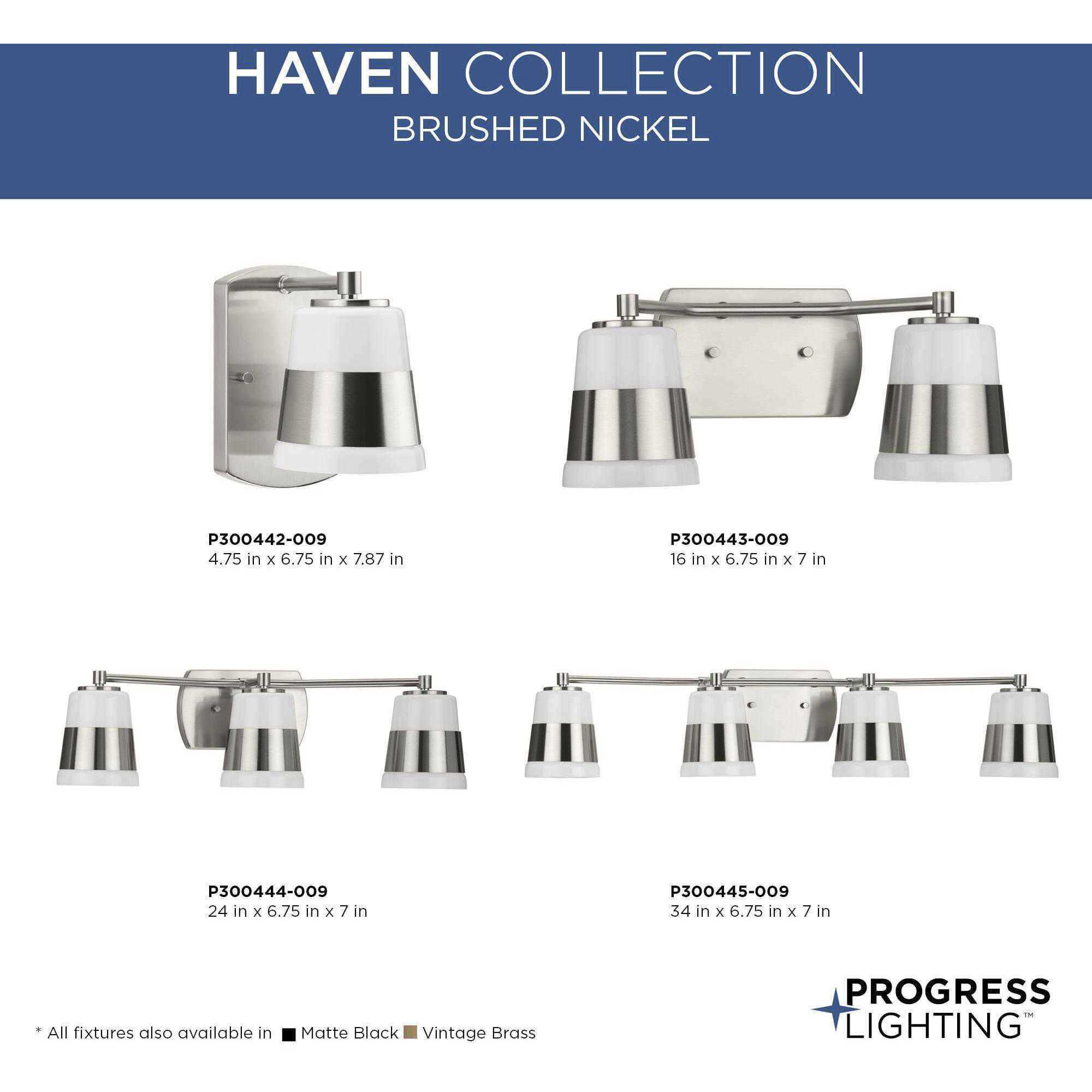Haven 4 Light 34 inch Brushed Nickel Bath Light Wall Light