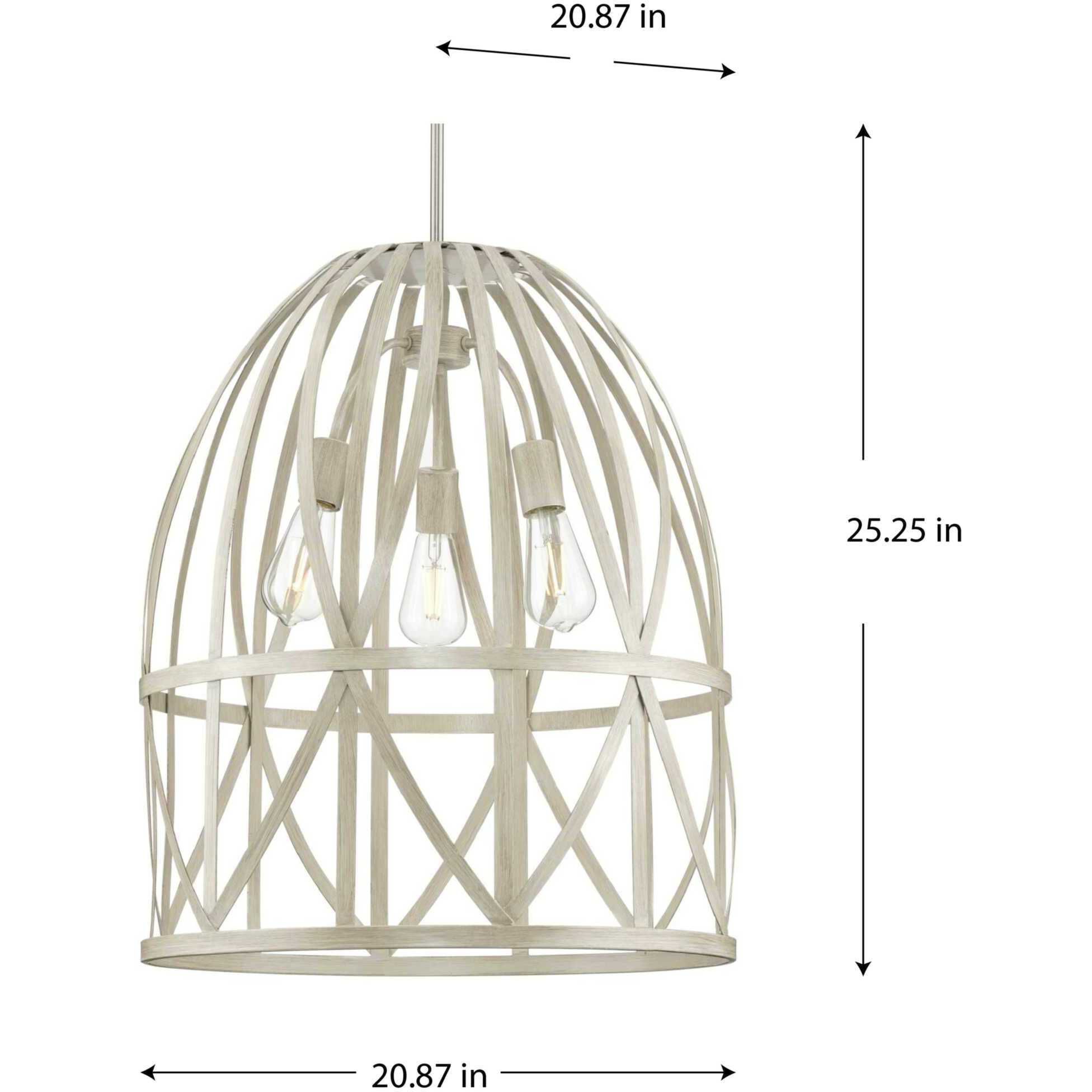 Chastain 3 Light 21 inch Bleached Oak Pendant Ceiling Light