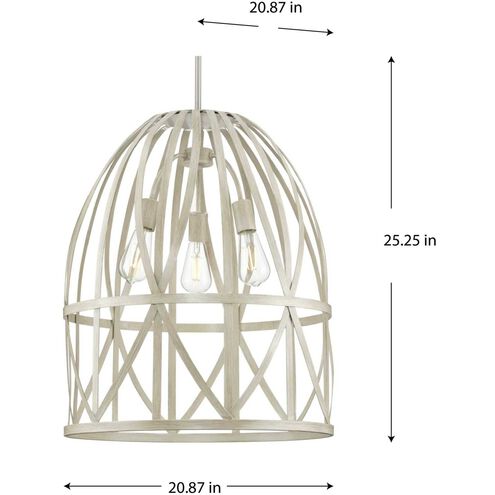Chastain 3 Light 21 inch Bleached Oak Pendant Ceiling Light