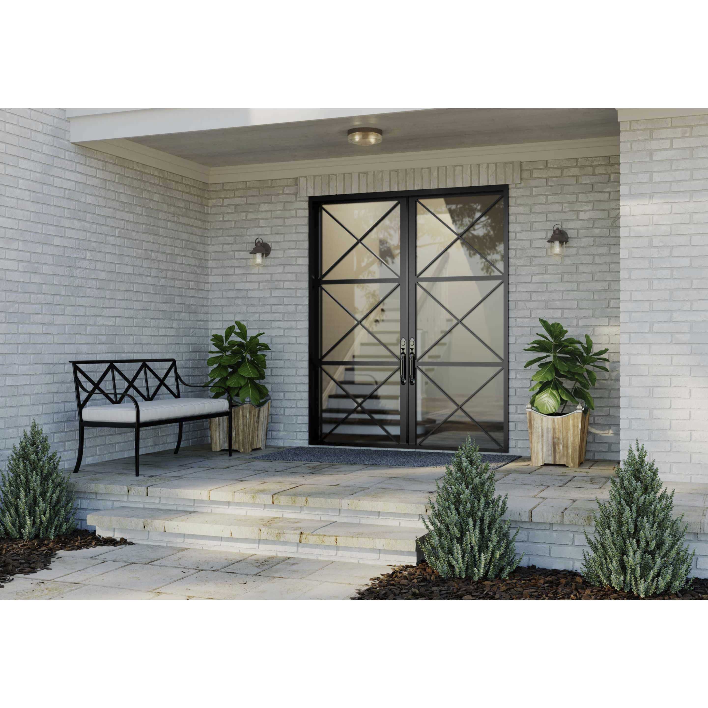 Weldon 2 Light 11 inch Architectural Bronze Outdoor Flush Mount