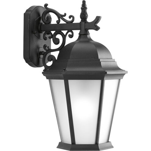 Welbourne 1 Light 18 inch Black Outdoor Wall Lantern in Etched, Fluorescent