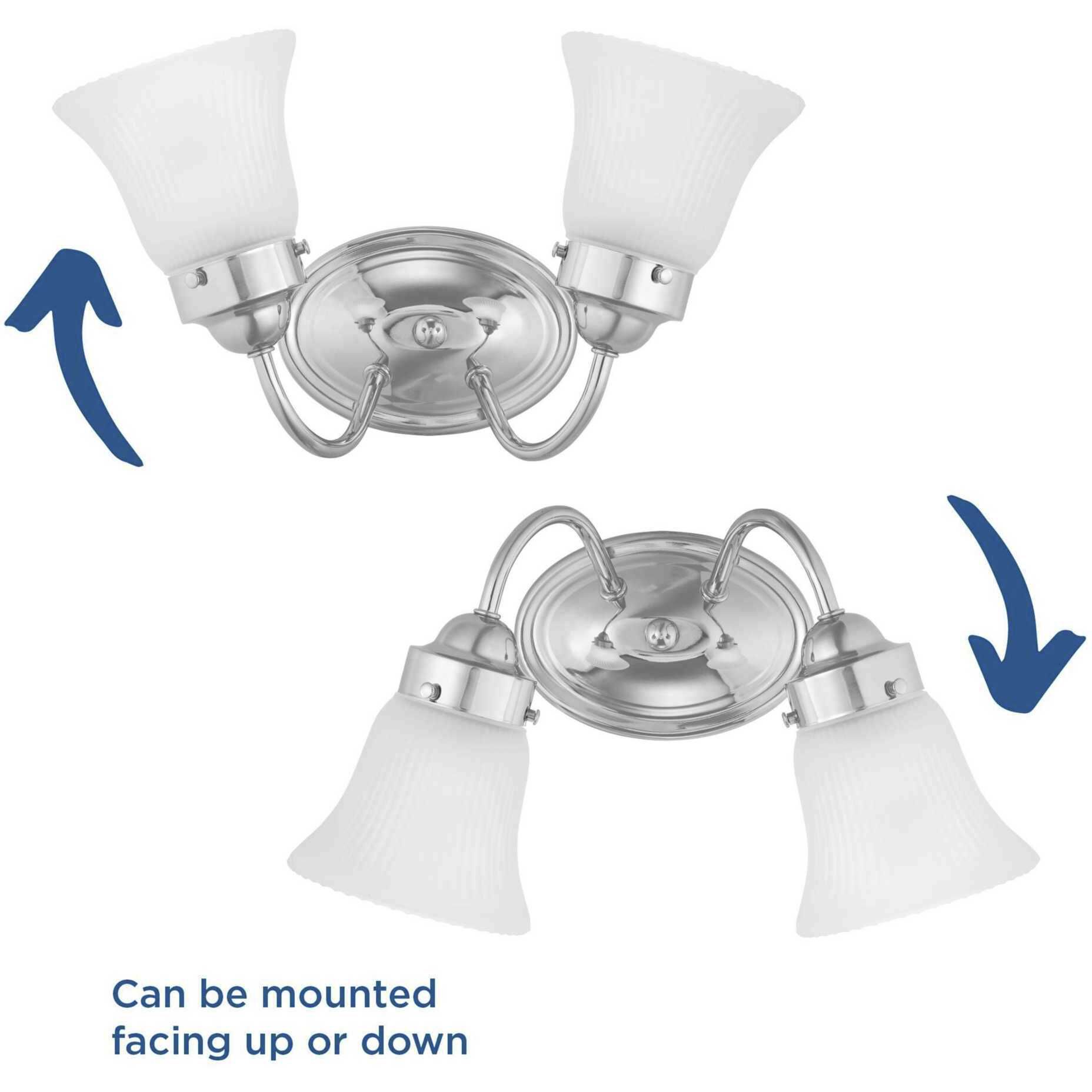 Fluted Glass 2 Light 11.75 inch Polished Chrome Bath Vanity Wall Light in Etched