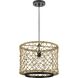 Chandra 1 Light 16 inch Matte Black Pendant Ceiling Light, Design Series