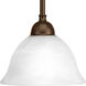 Avalon 1 Light 8 inch Antique Bronze Mini-Pendant Ceiling Light in Alabaster Glass