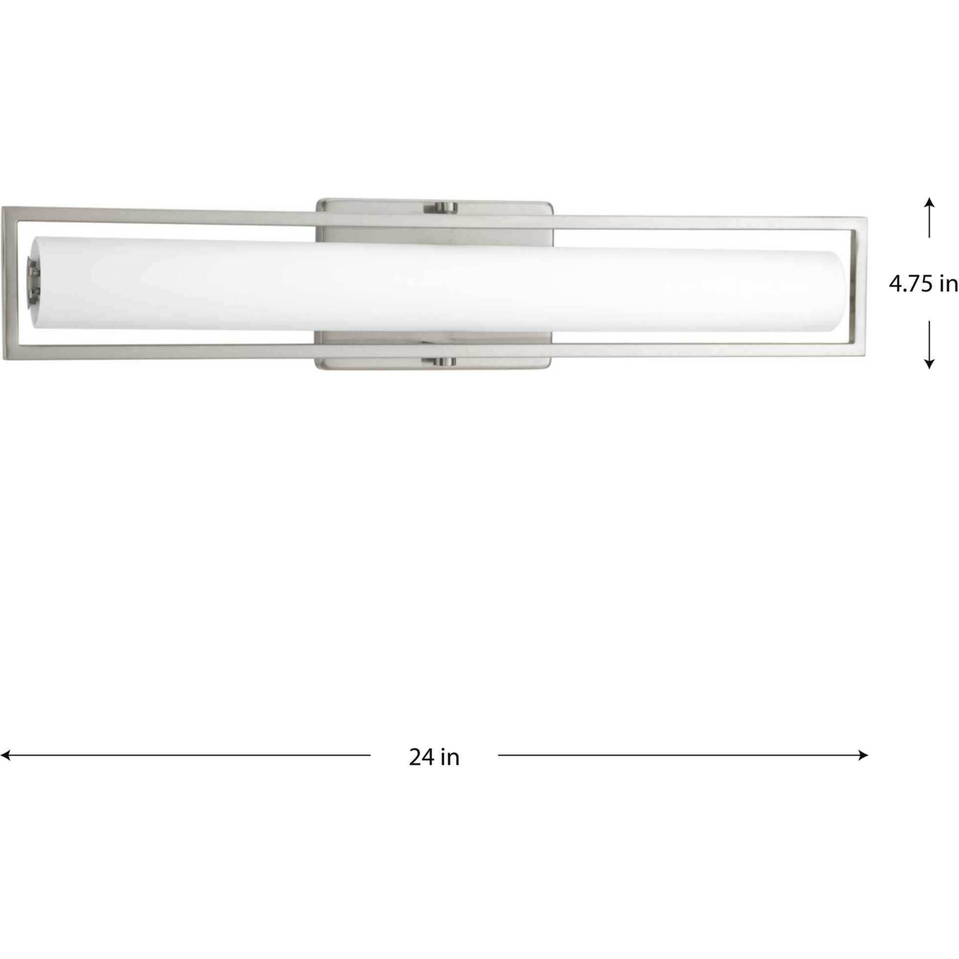 Frame LED 24 inch Brushed Nickel Bath Vanity Wall Light, Progress LED