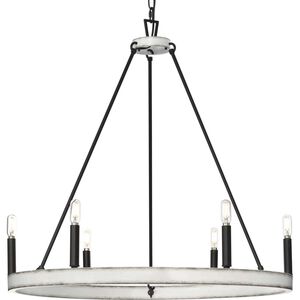 Galloway 6 Light 30 inch Matte Black Chandelier Ceiling Light