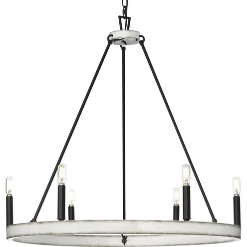 Galloway 6 Light 30 inch Matte Black Chandelier Ceiling Light