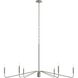 Pilar 6 Light 50 inch Brushed Nickel Chandelier Ceiling Light
