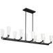 Tosca 10 Light 50 inch Matte Black Linear Chandelier Ceiling Light, Design Series