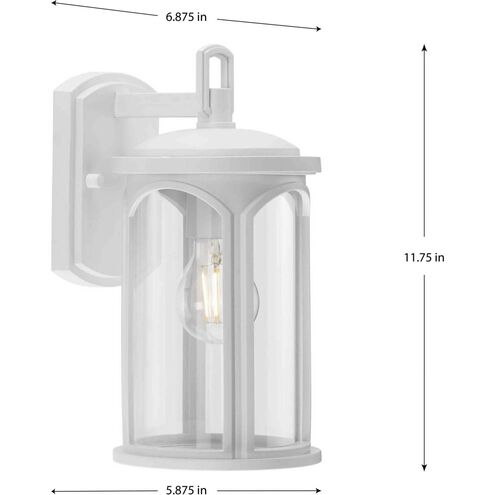Gables 1 Light 12 inch Satin White Outdoor Wall Lantern