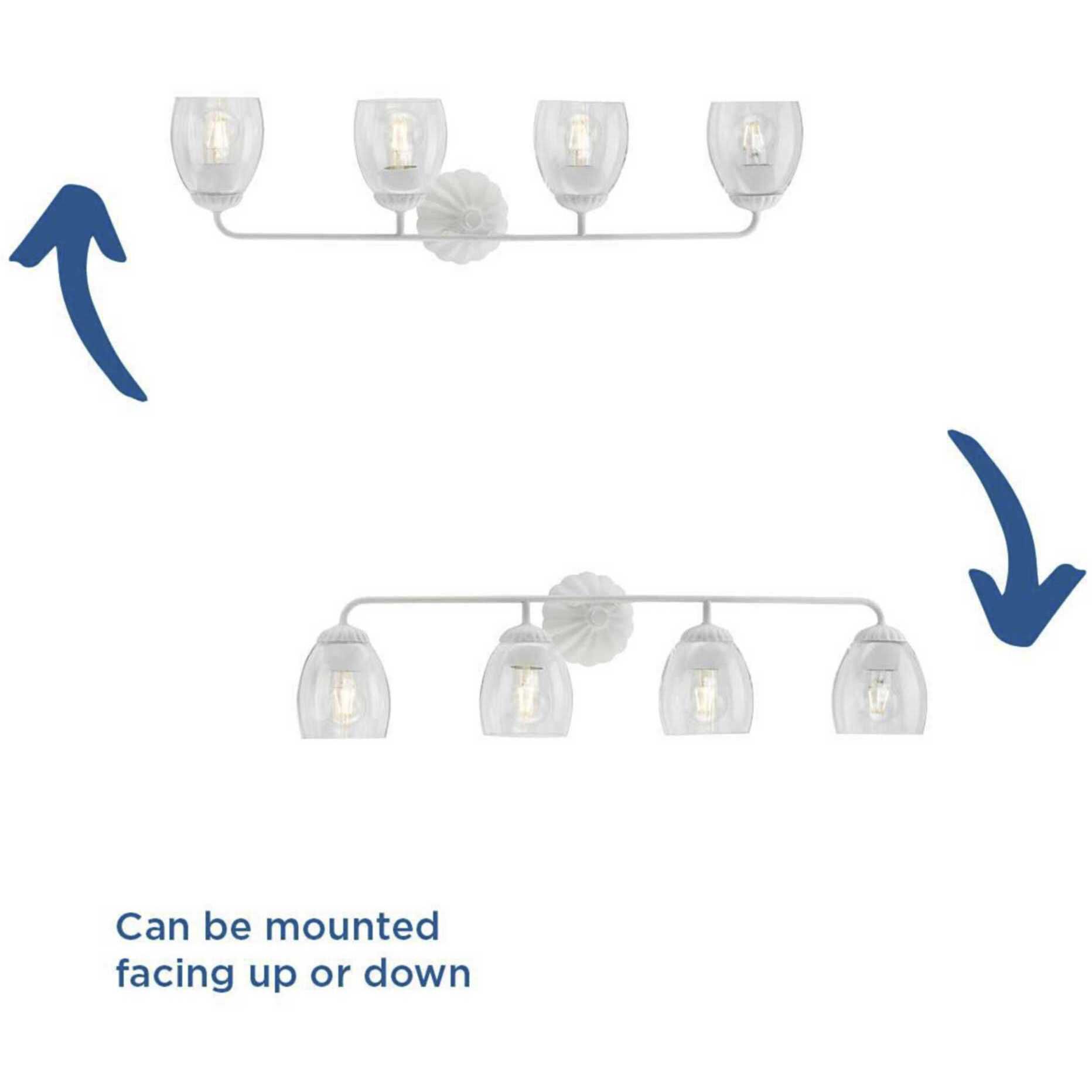 Quillan 4 Light 33.62 inch White Plaster Bathroom Vanity Light Wall Light