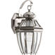 New Haven 1 Light 15 inch Brushed Nickel Outdoor Wall Lantern, Small