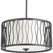 Wemberly 3 Light 16 inch Graphite Semi-Flush Mount Ceiling Light, Design Series