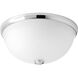 Random 2 Light 14 inch Chrome Flush Mount Ceiling Light in Etched