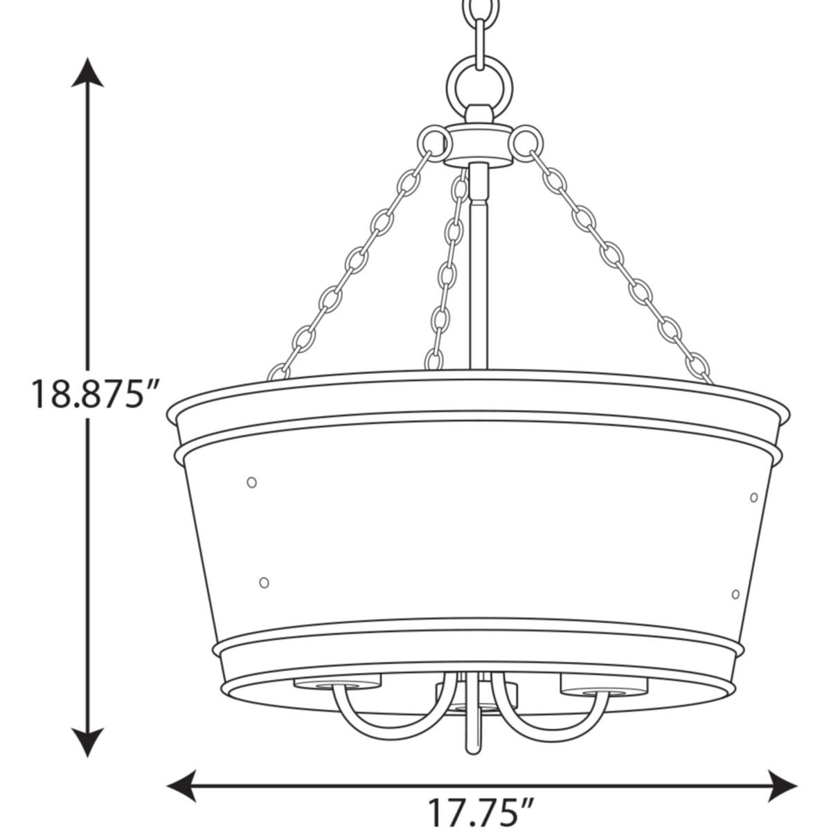 Galveston 3 Light 17.75 inch Galvanized Pendant Ceiling Light