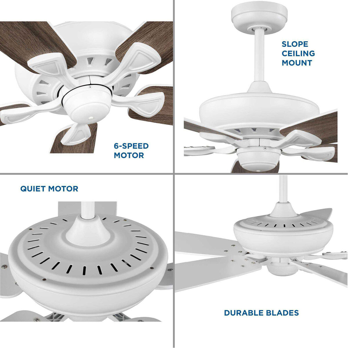 Kennedale 72 inch Satin White with Driftwood/Satin White Blades Ceiling Fan in Matte White