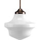 School House 1 Light 12 inch Copper Bronze Pendant Ceiling Light