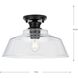 Singleton 1 Light 14 inch Matte Black Semi-Flush Mount Ceiling Light