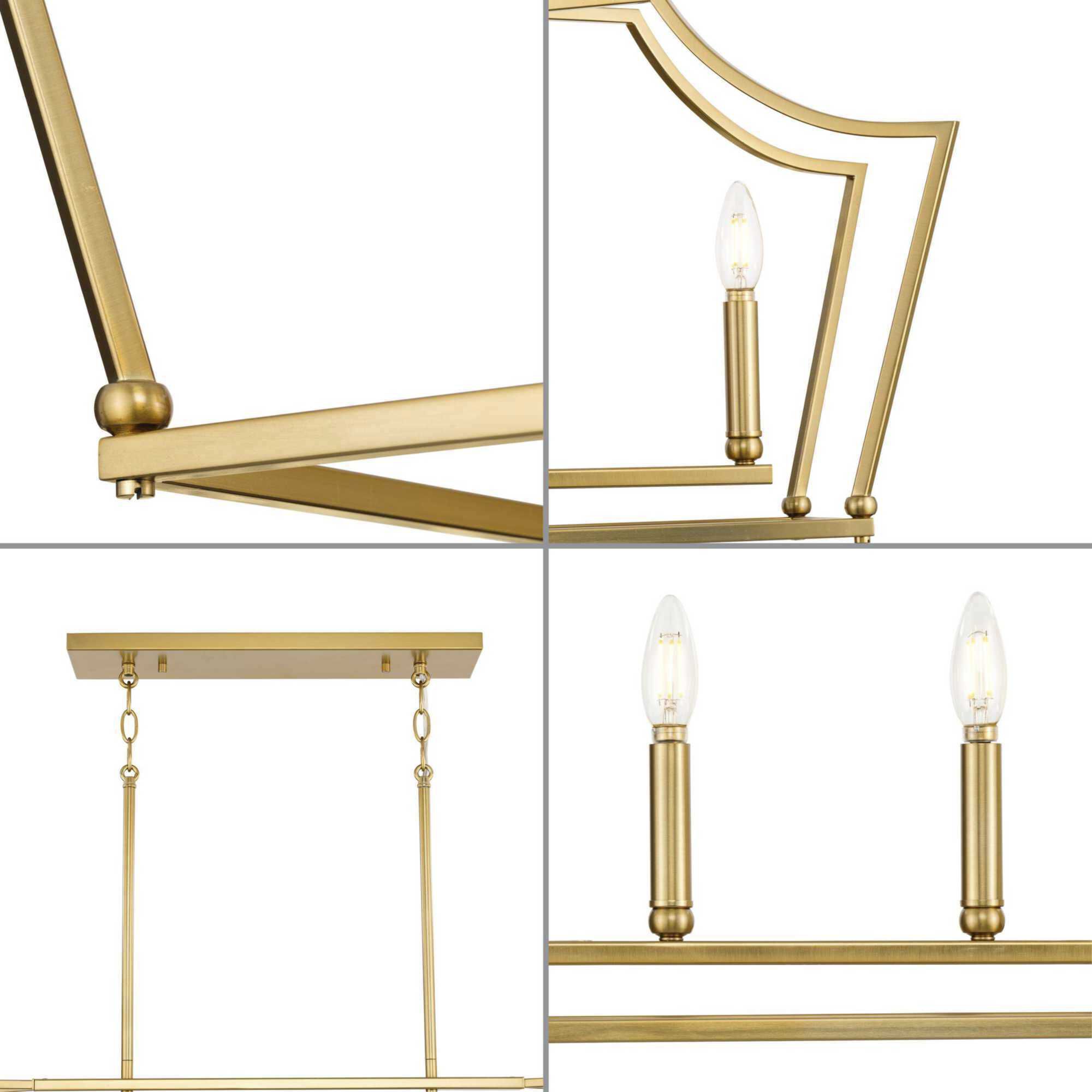 Parkhurst 6 Light 42 inch Brushed Bronze Linear Chandelier Ceiling Light