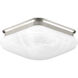 LED Square Glass FM LED 10 inch Brushed Nickel Flush Mount Ceiling Light, Progress LED