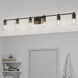 Adley 6 Light 49 inch Matte Black Bath Vanity Wall Light