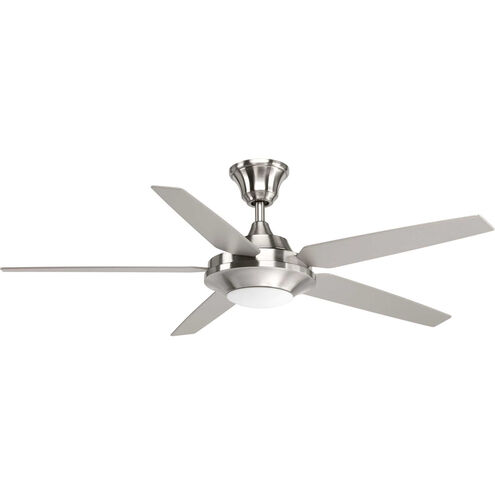 AirPro Signature Plus II 54 inch Brushed Nickel with Driftwood/Silver Blades Ceiling Fan, Progress LED