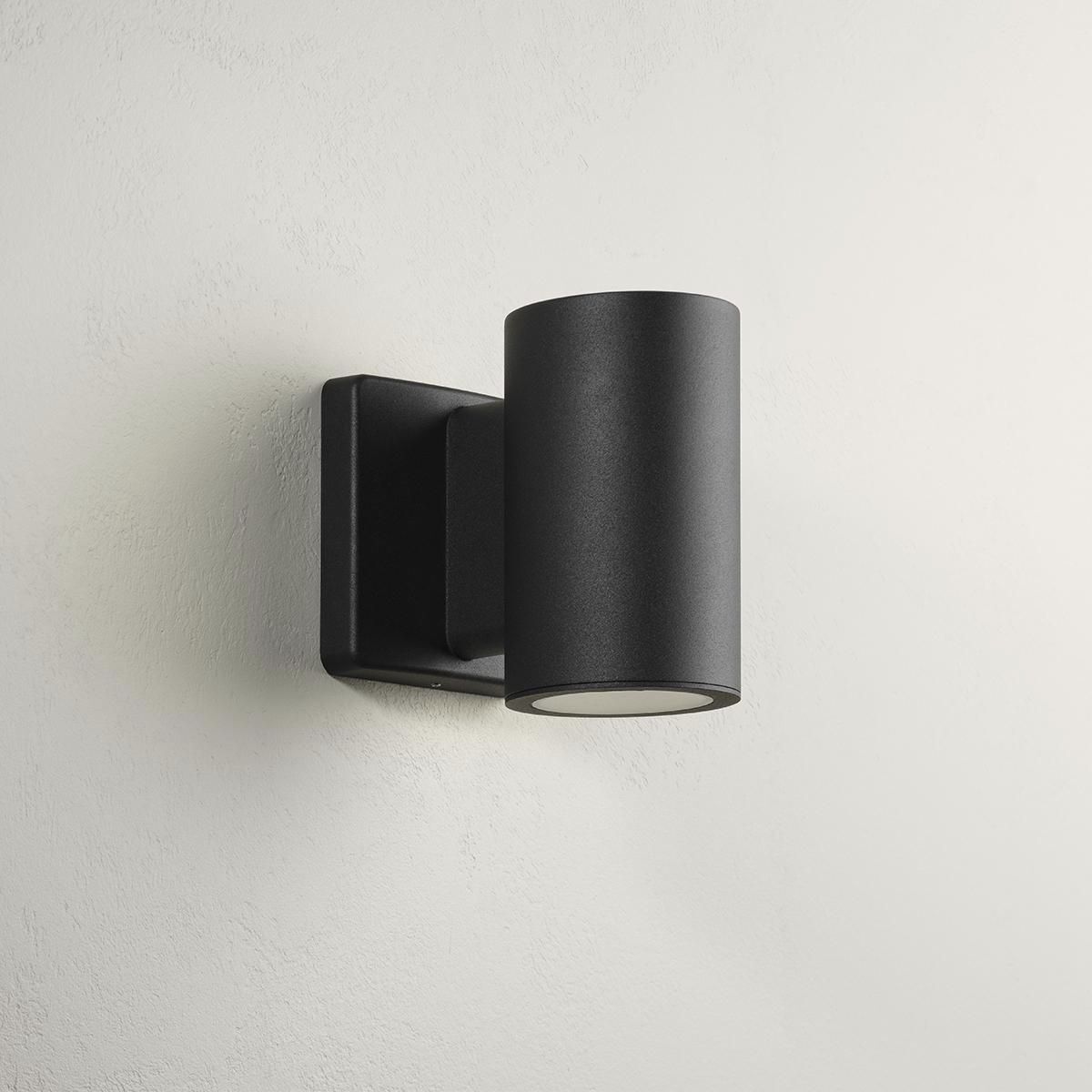 Cylinders LED 5.63 inch Black Outdoor Wall Mount Downlight Cylinder, Progress LED