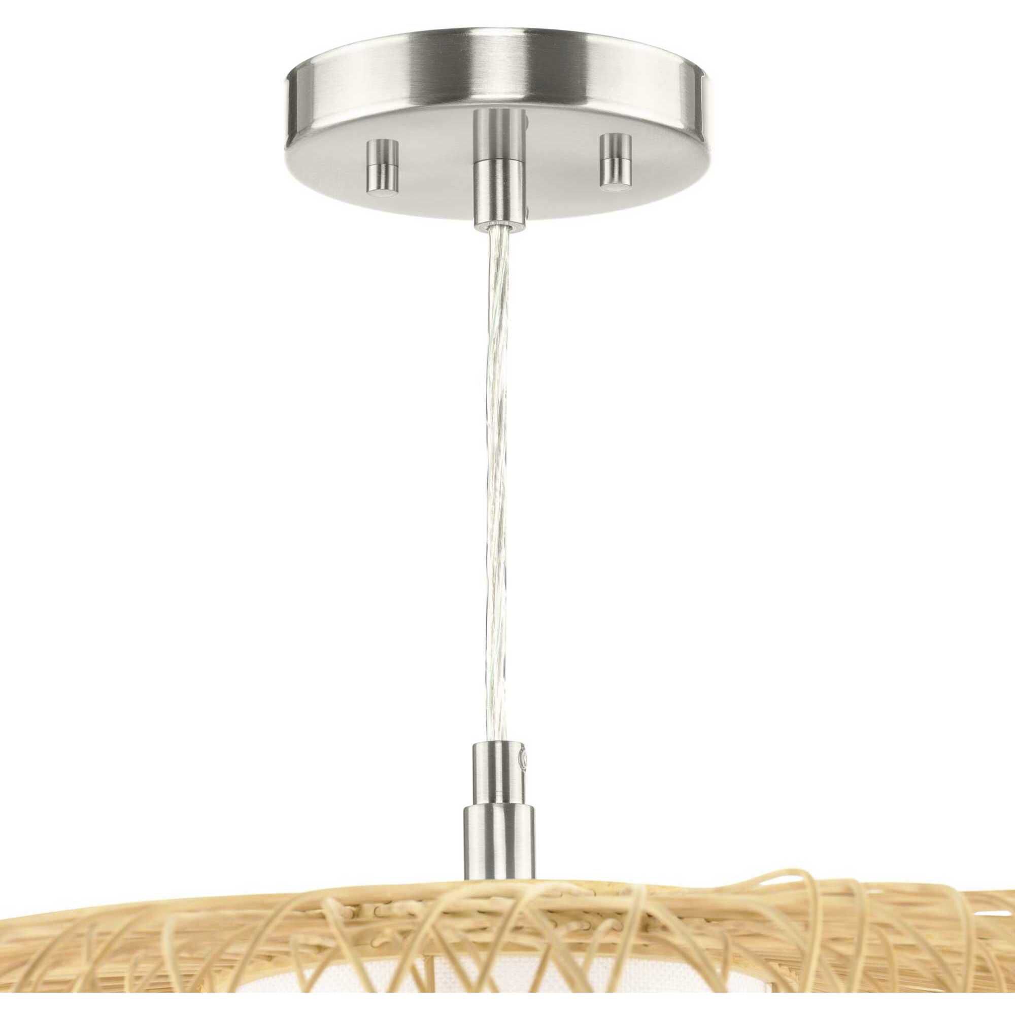 Cordova 1 Light 22 inch Natural Rattan Pendant Ceiling Light, Design Series