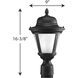 Westport LED LED 16 inch Textured Black Outdoor Post Lantern in Etched Seeded, Progress LED