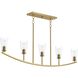 Jheni 5 Light 46 inch Brushed Gold Linear Chandelier Ceiling Light