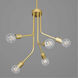 Zag 5 Light 18 inch Vintage Gold Chandelier Ceiling Light