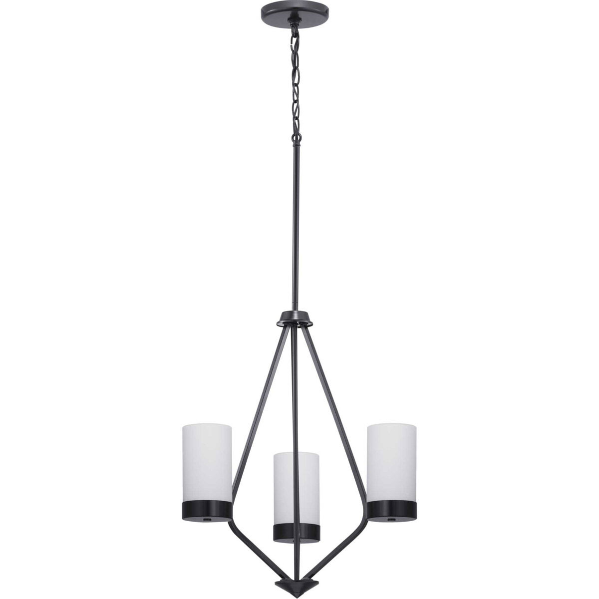 Elevate 3 Light 22 inch Matte Black Chandelier Ceiling Light, Design Series
