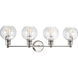Hansford 4 Light 34 inch Polished Nickel Bath Vanity Wall Light