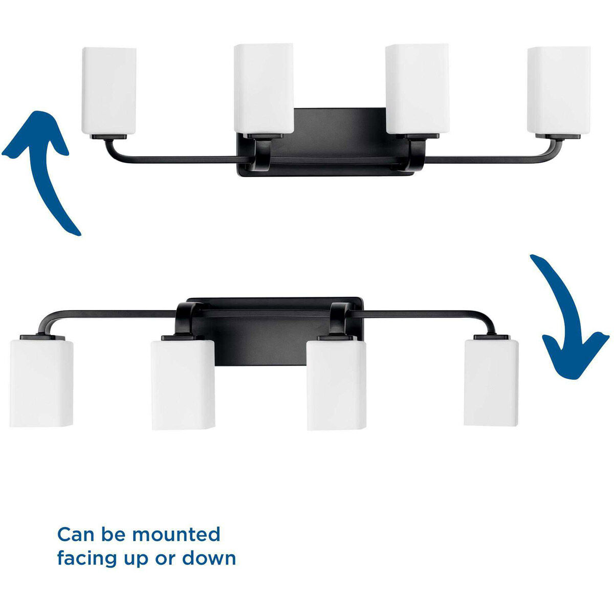 Cowan 4 Light 34 inch Matte Black Bath Vanity Wall Light