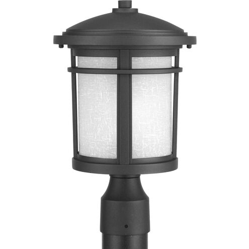 Wish 1 Light 15 inch Textured Black Outdoor Post Lantern in Standard