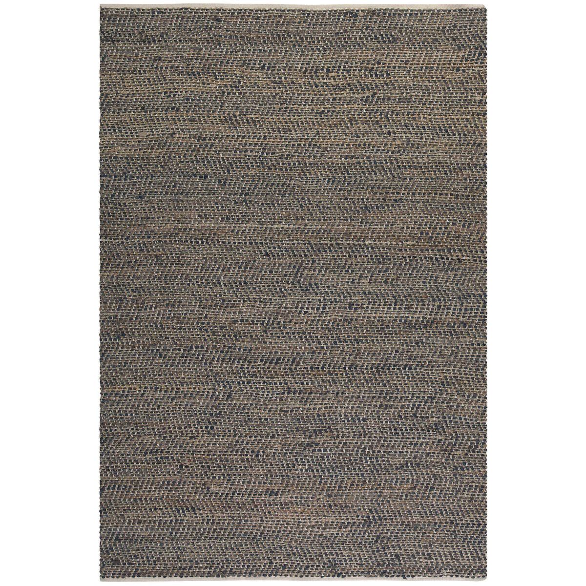 Tobais 96 X 60 inch Rescued Leather and Hemp Rug, 5ft x 8ft