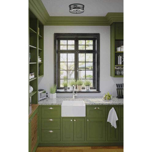 Gilliam 2 Light 12.62 inch Matte Black Flushmount Ceiling Light