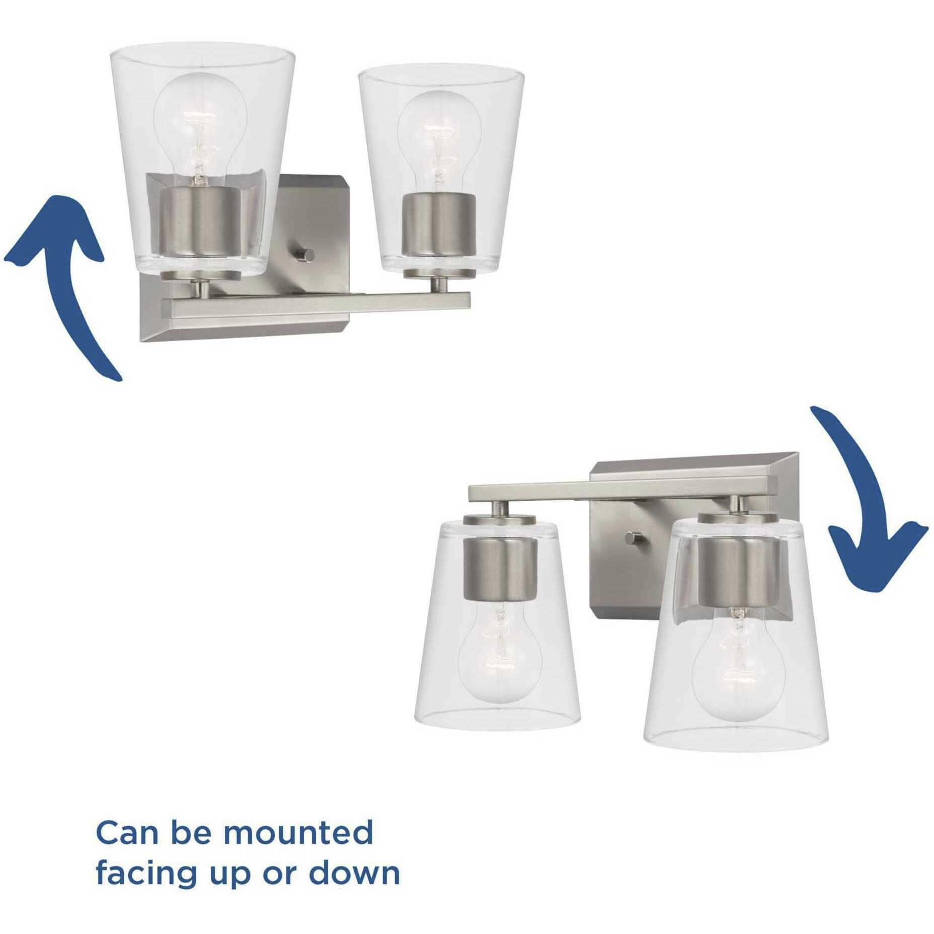 Vertex 2 Light 12.87 inch Brushed Nickel Bath Light Wall Light