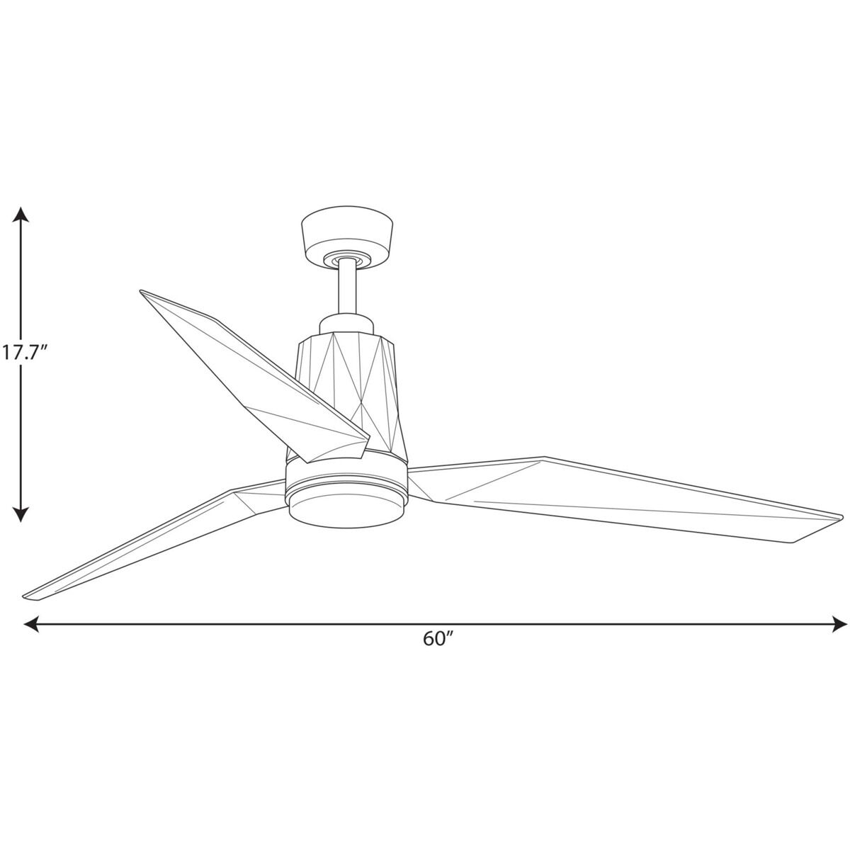 Progress P250038-030-30 Bixby 60 inch White with Clear/White Metal