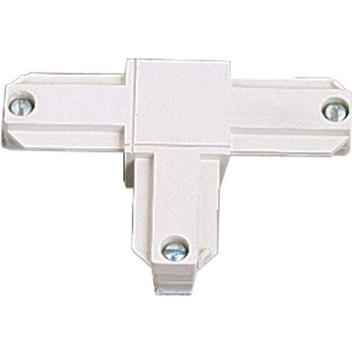 Alpha Trak 120 White Track Inside-Left Polarity T Connector Ceiling Light in Bright White, Outside Polarity