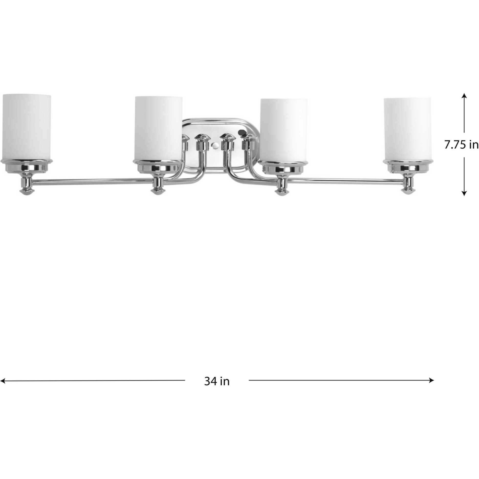 Glide 4 Light 34 inch Polished Chrome Bath Vanity Wall Light, Design Series