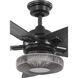 Schaal 52 inch Matte Black with Matte Black/Rustic Charcoal Blades Ceiling Fan, Progress LED