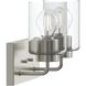 Merry 2 Light 12 inch Brushed Nickel Bath Vanity Wall Light
